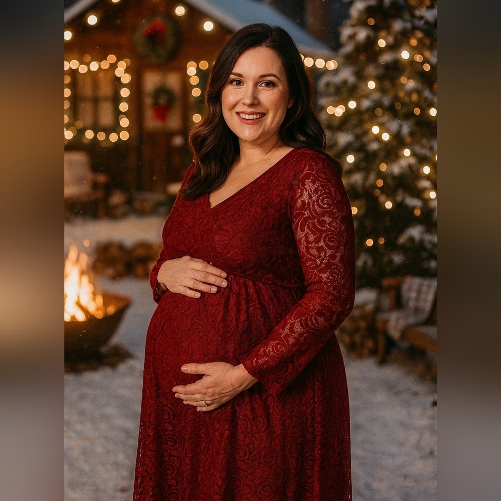 Pink Blush Lace Maternity Dress NWT Medium